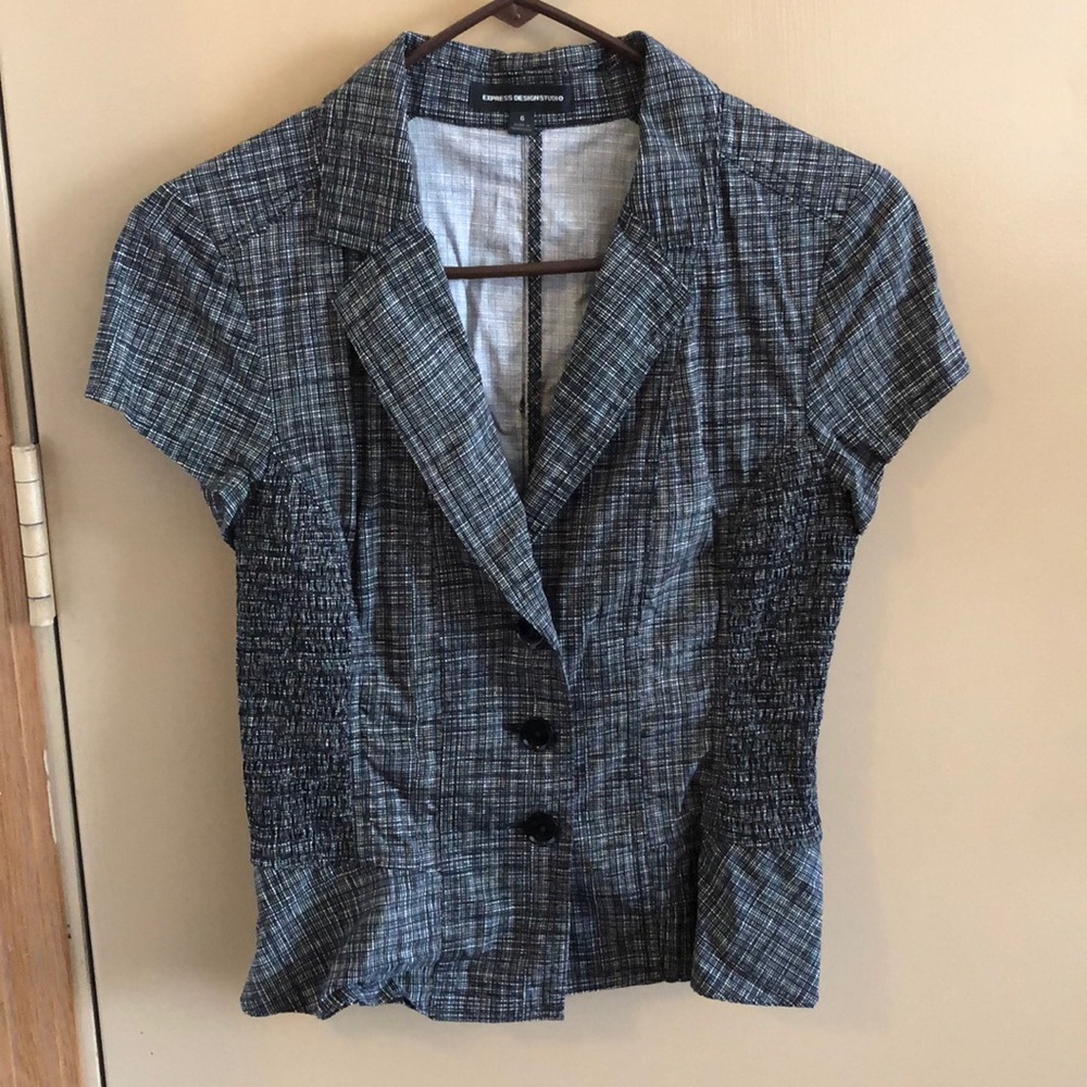 Dark grey button down blouse